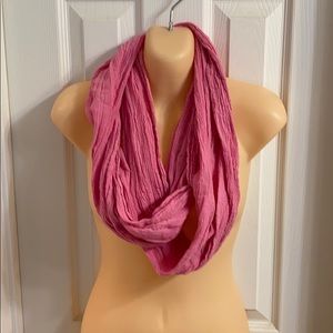 Pink double wrap around infinity scarf
